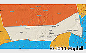 Shaded Relief Map of Birni Nkonni, political outside