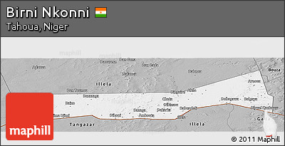 Gray Panoramic Map of Birni Nkonni