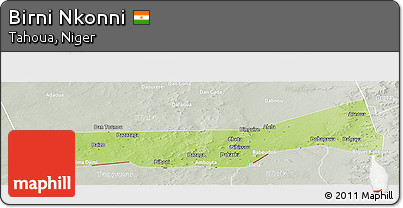 Physical Panoramic Map of Birni Nkonni, lighten, semi-desaturated
