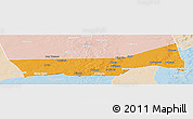 Political Panoramic Map of Birni Nkonni, lighten