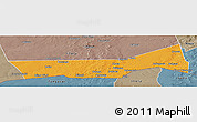 Political Panoramic Map of Birni Nkonni, semi-desaturated