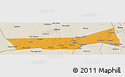 Political Panoramic Map of Birni Nkonni, shaded relief outside