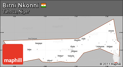 Gray Simple Map of Birni Nkonni, cropped outside