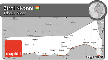 Gray Simple Map of Birni Nkonni