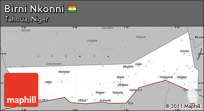 Gray Simple Map of Birni Nkonni