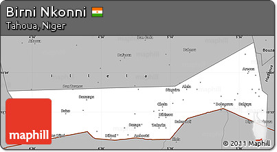 Gray Simple Map of Birni Nkonni