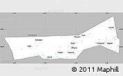 Gray Simple Map of Birni Nkonni, single color outside
