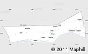 Silver Style Simple Map of Birni Nkonni, single color outside