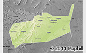 Physical 3D Map of Bouza, darken, desaturated