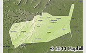 Physical 3D Map of Bouza, darken
