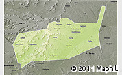 Physical 3D Map of Bouza, darken, semi-desaturated