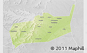 Physical 3D Map of Bouza, lighten, desaturated