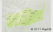 Physical 3D Map of Bouza, lighten, semi-desaturated