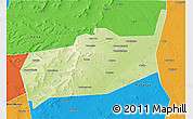Physical 3D Map of Bouza, political outside