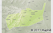 Physical 3D Map of Bouza, semi-desaturated