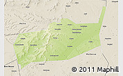 Physical 3D Map of Bouza, shaded relief outside