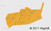 Political 3D Map of Bouza, cropped outside