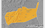 Political 3D Map of Bouza, desaturated