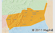 Political 3D Map of Bouza, lighten