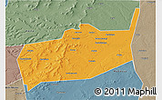 Political 3D Map of Bouza, semi-desaturated