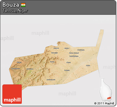 Satellite 3D Map of Bouza, cropped outside