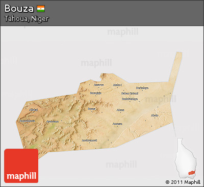 Satellite 3D Map of Bouza, cropped outside