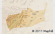 Satellite 3D Map of Bouza, lighten