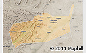Satellite 3D Map of Bouza, semi-desaturated