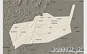 Shaded Relief 3D Map of Bouza, darken