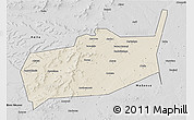 Shaded Relief 3D Map of Bouza, desaturated