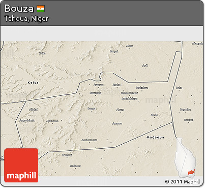 Shaded Relief 3D Map of Bouza