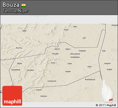 Shaded Relief 3D Map of Bouza