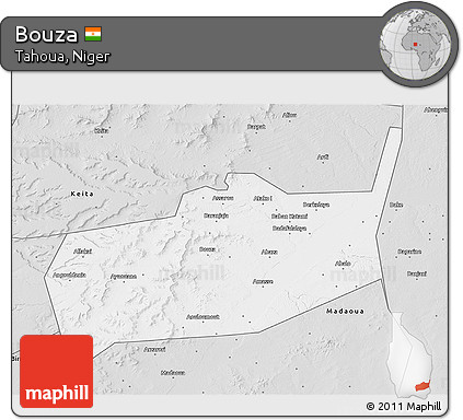 Silver Style 3D Map of Bouza