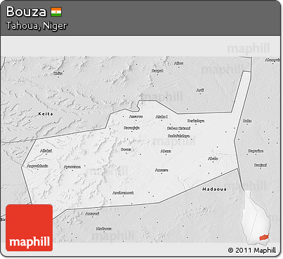 Silver Style 3D Map of Bouza