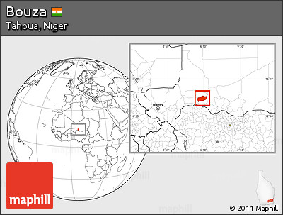 Blank Location Map of Bouza