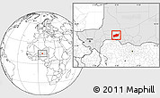 Blank Location Map of Bouza, highlighted country