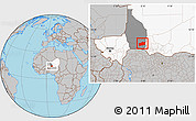 Gray Location Map of Bouza, highlighted country, highlighted parent region