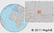 Gray Location Map of Bouza