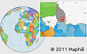 Political Location Map of Bouza, highlighted country, highlighted parent region