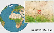 Satellite Location Map of Bouza