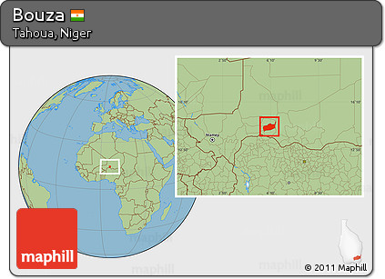 Savanna Style Location Map of Bouza