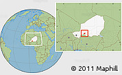 Savanna Style Location Map of Bouza, highlighted country, within the entire country