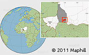 Savanna Style Location Map of Bouza, highlighted country, highlighted parent region