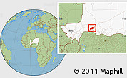 Savanna Style Location Map of Bouza, highlighted country
