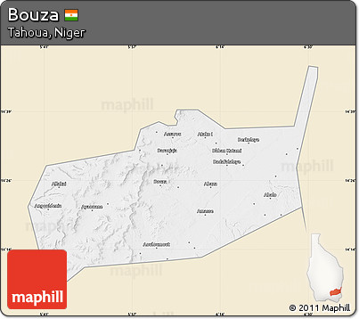 Classic Style Map of Bouza, single color outside