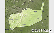 Physical Map of Bouza, darken