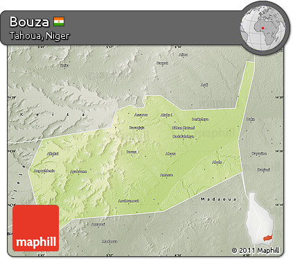 Physical Map of Bouza, semi-desaturated