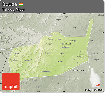 Physical Map of Bouza, semi-desaturated