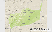 Physical Map of Bouza, shaded relief outside