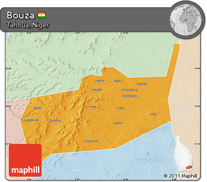 Political Map of Bouza, lighten
